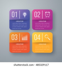 Vector illustration of four square infographics. Stock vector