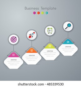 Vector illustration of four square infographics. Stock vector