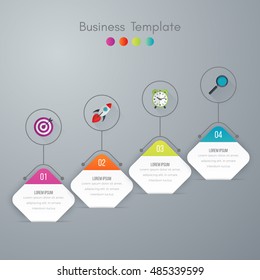 Vector illustration of four square infographics. Stock vector