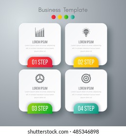Vector illustration of four square infographics. Stock vector