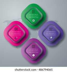 Vector illustration of four square infographics. Stock vector