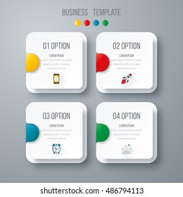 Vector illustration of four square infographics. Stock vector