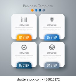 Vector illustration of four square infographics. Stock vector