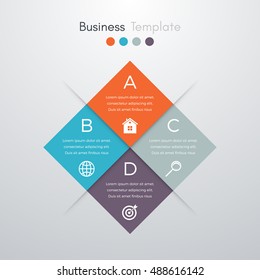 Vector illustration of four square infographics. Stock vector