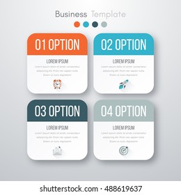 Vector illustration of four square infographics. Stock vector