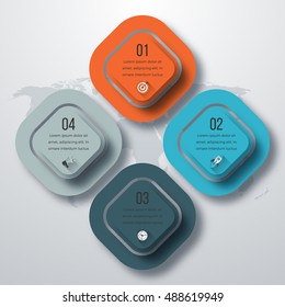 Vector illustration of four square infographics. Stock vector