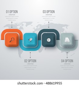 Vector illustration of four square infographics. Stock vector