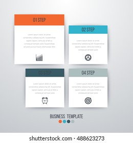 Vector illustration of four square infographics. Stock vector