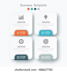 Vector illustration of four square infographics. Stock vector