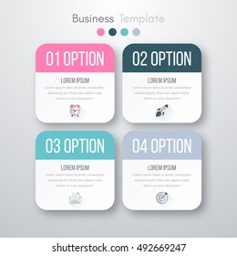 Vector illustration of four square infographics. Stock vector