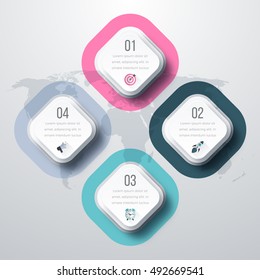 Vector illustration of four square infographics. Stock vector