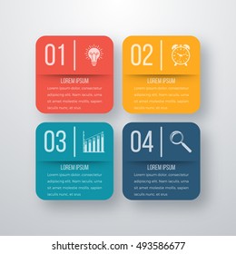 Vector illustration of four square infographics. Stock vector