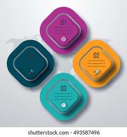 Vector illustration of four square infographics. Stock vector