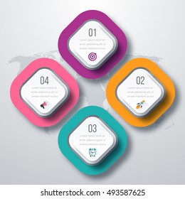 Vector illustration of four square infographics. Stock vector