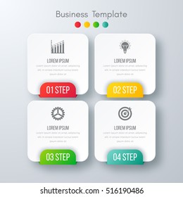 Vector illustration of four square infographics. Stock vector