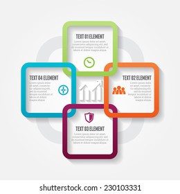 Vector Illustration Of Four Square Options Infographic Design Elements.