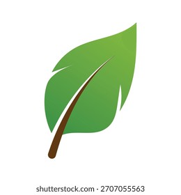 Ilustración vectorial de cuatro hojas estilizadas en verde