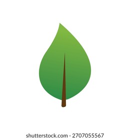 Ilustración vectorial de cuatro hojas estilizadas en verde
