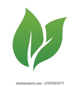 Ilustración vectorial de cuatro hojas estilizadas en verde