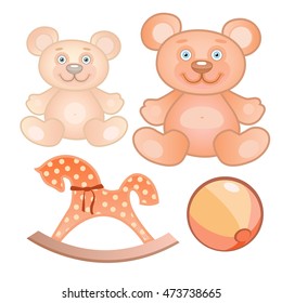 Vector illustration of a four toys set