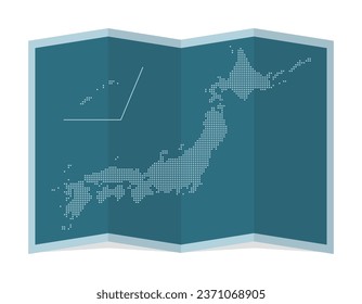 Ilustración vectorial del mapa de Japón cuádruple ( patrón de puntos )