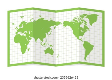 Vector illustration of four-fold world map