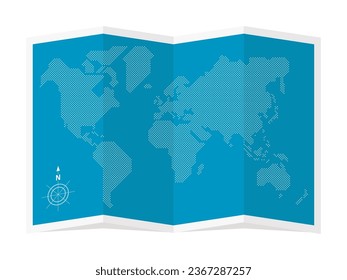 Ilustración vectorial del mapa del mundo en cuatro ocasiones ( dibujado con puntos circulares )
