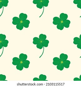 Vector illustration of four-leaf clover pattern