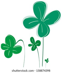 Vector illustration of four-leaf clovers