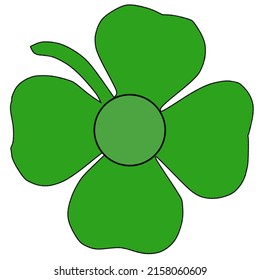 vector illustration of a four-leaf green clover on a white background.