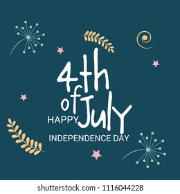 Vector illustration of Fourth of July. 4th of July holiday banner. USA Independence Day banner.