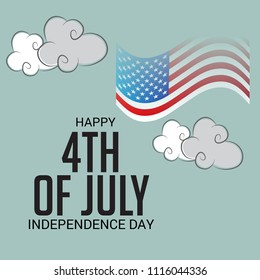 Vector illustration of Fourth of July. 4th of July holiday banner. USA Independence Day banner.