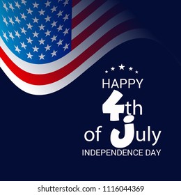 Vector illustration of Fourth of July. 4th of July holiday banner. USA Independence Day banner.