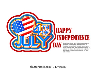 vector illustration of for Fourth of July American Independence Day