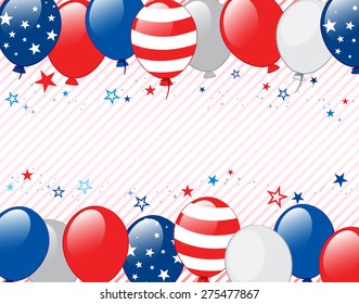 Vector illustration of Fourth of july background. Objects are layered.