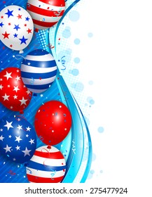 Vector illustration of Fourth of july background. Used transparency and blending mode. Objects are layered.