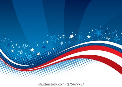 Vector illustration of Fourth of july background. Objects are layered.