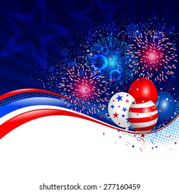 Vector illustration of Fourth of july background. Used transparency and blending mode. Objects are layered.