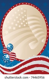 A vector illustration of a fourth of July banner
