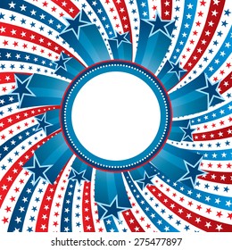 Vector illustration of fourth of july copy space circle. Objects are layered.