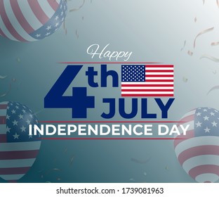 vector illustration for Fourth of July Independence Day, american flag with unity hands,confetti background