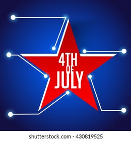 Vector illustration of Fourth July USA Independence Day.