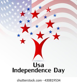 Vector illustration of Fourth July USA Independence Day.