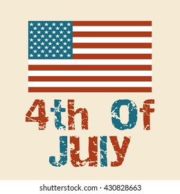 Vector illustration of Fourth July USA Independence Day.