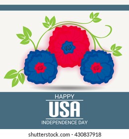 Vector illustration of Fourth July USA Independence Day.