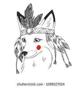 Vector illustration with fox