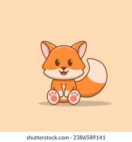 Vector illustration of a fox cartoon 