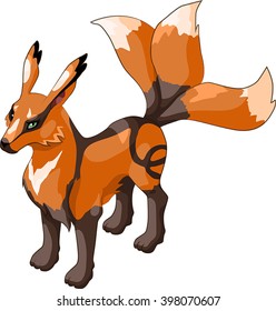 Vector illustration of fox in catroon style
