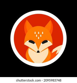 vector illustration of a fox with a circle
