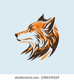 vector illustration of a fox or dog head. potential for mascot logos using animal heads, especially foxes or dogs, it could also be for esports logos or design templates